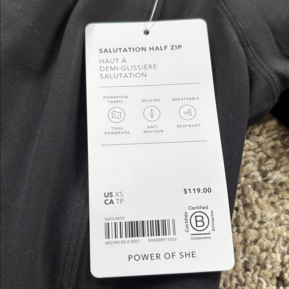 Athleta Salutation Half-Zip size XS NWT - Picture 3 of 5
